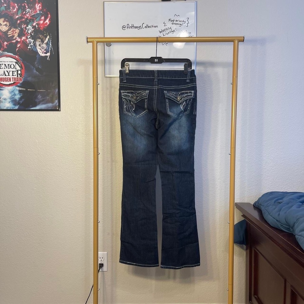 Faded glory cyber y2k rhinestone jeans